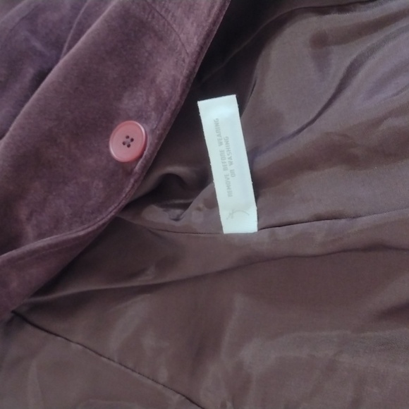 Loft Vintage Purple Leather One Button Jacket Size 12 - Picture 8 of 10